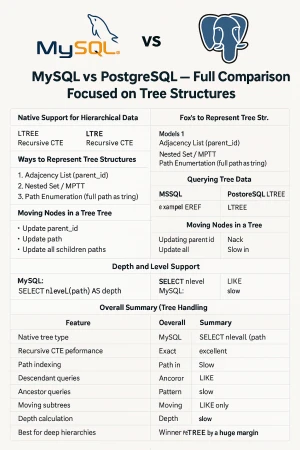 MySQL vs PostgreSQL – Full Comparison With Examples